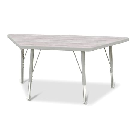 Jonti-Craft Berries Trapezoid Activity Table, 24 in. x 48 in., E-height, Driftwood Gray/Gray/Gray 6438JCE450